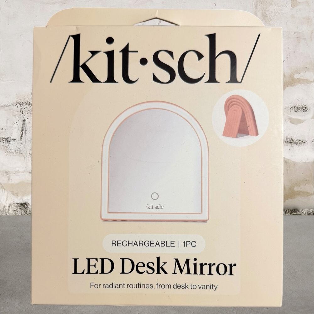 Kitsch $100 Terracotta Arch Desk Mirror NIB